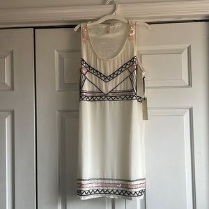 NWT boho beaded white dress
